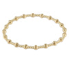 Dignity Sincerity Pattern 4mm Bead Bracelet - Gold