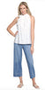 Tru Luxe Front Crease Stitch Crop Wide Leg Jean