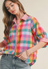 Romantic Gingham Pattern Blouse
