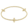 Signature Cross Gold Pattern 2mm Bead Bracelet - Classic Beaded Signature Cross Gold 3mm