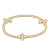 Signature Cross Gold Pattern 2.5mm Bead Bracelet - Classic Beaded Signature Cross Gold 4mm