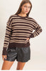 DARK BROWN STRIPED SWEATER