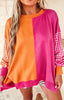 Colorblock Gingham Crewneck Sweatshirt