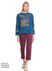 Tru Luxe Dyed Sweatshirt With Embroidery