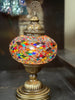 B. 6 Inch Mosaic Table Lamp - Multi Color Cut Glass & Beaded Wave