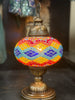 D.  6 Inch Mosaic Table Lamp - Red, Yellow & Blue Wave