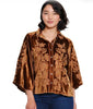 Tru Luxe Dark Spice Cape Sleeve Shirt