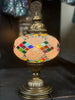 J. 6 Inch Mosaic Table Lamp - Clear Beads with Multi Color Cut Glass