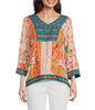 John Mark Embroidered Print Blouse
