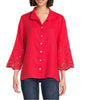 John Mark Embroidered Eyelet Sleeve Top