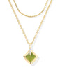 Joelle Multi Strand Necklace- Gold Green Mix