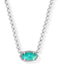 Elisa Beaded Necklace- Silver Aqua