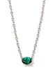 Silver Cailin Pendant Necklace - Emerald Green
