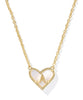 Heart Letter Pendant Gold MOP- A