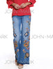 John Mark Embroidered Wide Leg Pant
