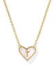 Heart Letter Pendant Gold MOP- T