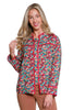 Tru Luxe Multi Notch Neck Floral Top