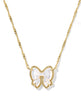 Haley Bow Necklace- Gold  MOP