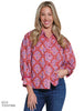 Tru Luxe Collared Print Top