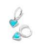 Ari Heart Earrings - Silver Turquoise