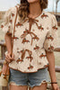 Cowboy Print Peplum Blouse