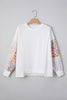 White Floral Dotted Top