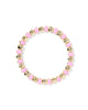 Daphne Enamel Stretch Bracelet- Gold & Light Pink