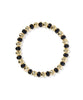 Daphne Enamel Stretch Bracelet- Gold & Black