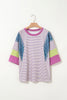 Purple Stripe Floral Top