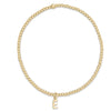 Respect Initial Charm Classic Gold 2mm Bracelet