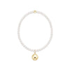 Classic Pearl 3mm Bracelet - Classic Gold 10mm Charm