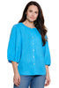 John Mark Turquoise Puff Sleeve