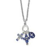 Unity Cross Blue Charm Necklace