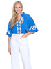 Royal Blue Smocked Collar Top