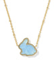 Bunny Short Pendant Gold- Blue