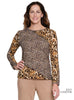 Mixed Animal Print Knit Top