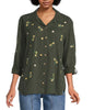 Oversized Embroidered Button Up Top