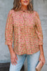 French Beige Floral Blouse