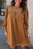 Desert Gold Corduroy Shift Dress