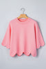 Pink Scalloped Hem Top