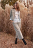 Cream Combination Novelty Top