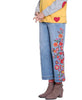 Embroidered Wide Leg Floral Jean