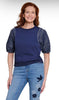 Popover Denim Sleeve Top