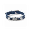 Interlok Braid Leather Bracelet - French Blue