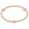 Pink Signature Cross 3mm Bead Bracelet