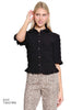 Elbow Sleeve Smocked Top
