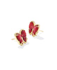 Haley Bow Stud - Gold Red MOP