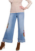 Embroidered Foldover Cuff Jean