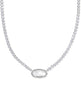 Elisa Tennis Necklace - Silver Ivory MOP