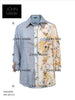 John Mark Mix Print Roll Sleeve Blouse